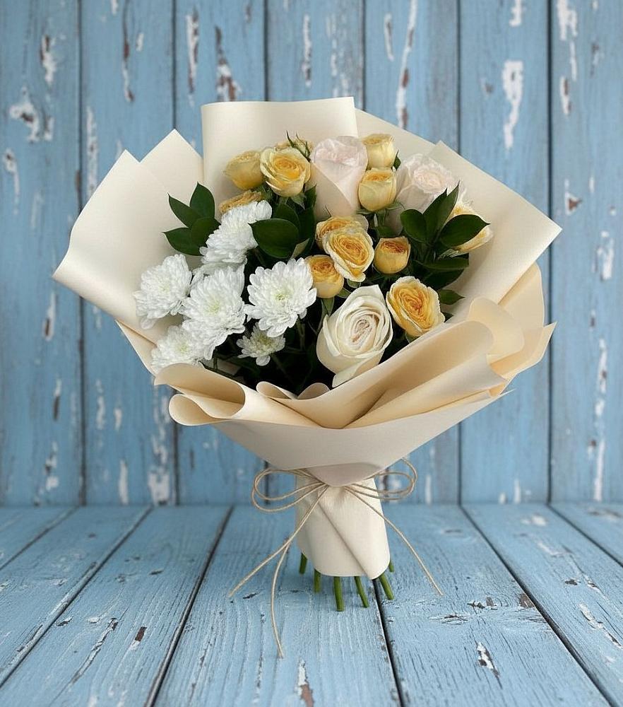 Букет цветов из: Розы и Хризантемы в Судиславле
