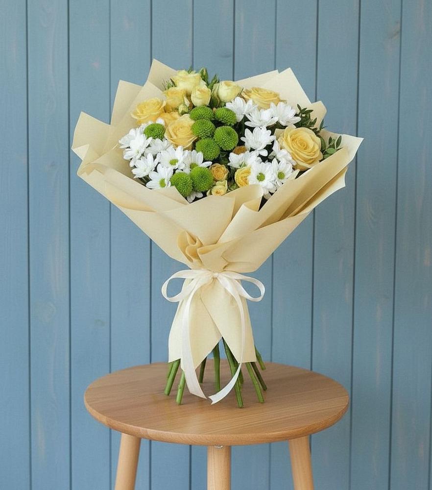 Букет цветов из: Хризантемы и Розы в Судиславле