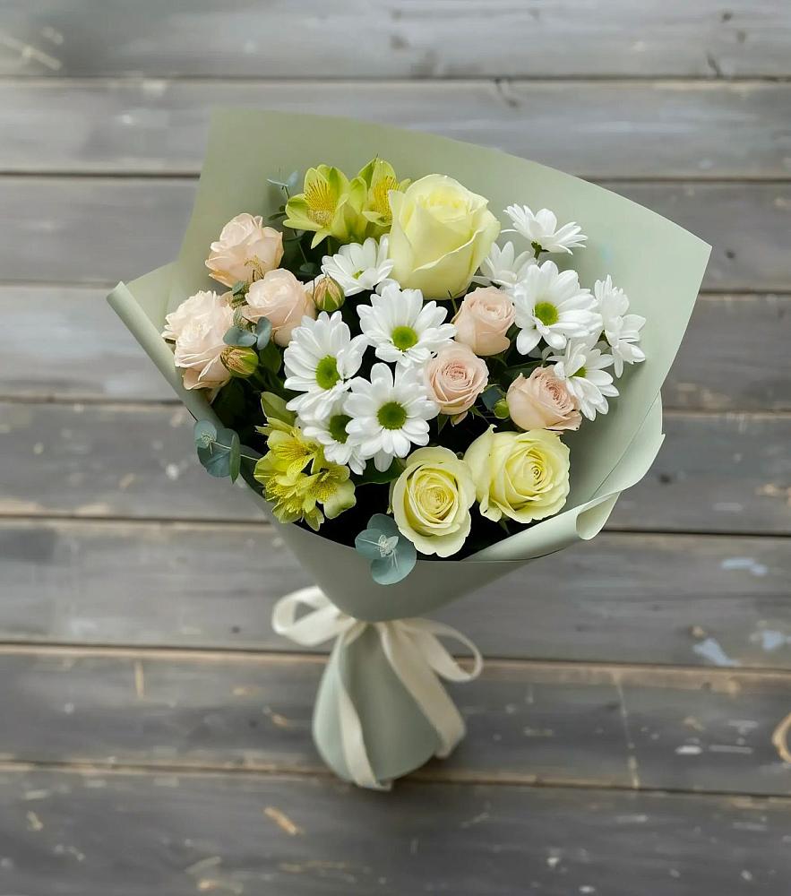 Букет цветов из: Альстромерии, Розы и Хризантемы в Судиславле