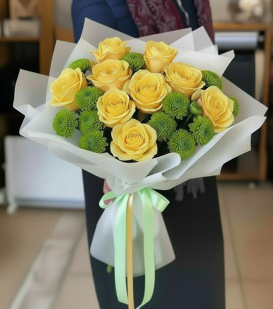 Букет цветов из: Хризантемы и Розы в Судиславле