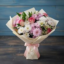 Букет цветов из:  Хризантемы, Альстромерии и Розы в Судиславле