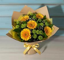 Букет цветов из:  Герберы и Хризантемы в Судиславле