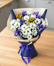 Букет цветов из:  Розы, Ирисы и Хризантемы в Судиславле