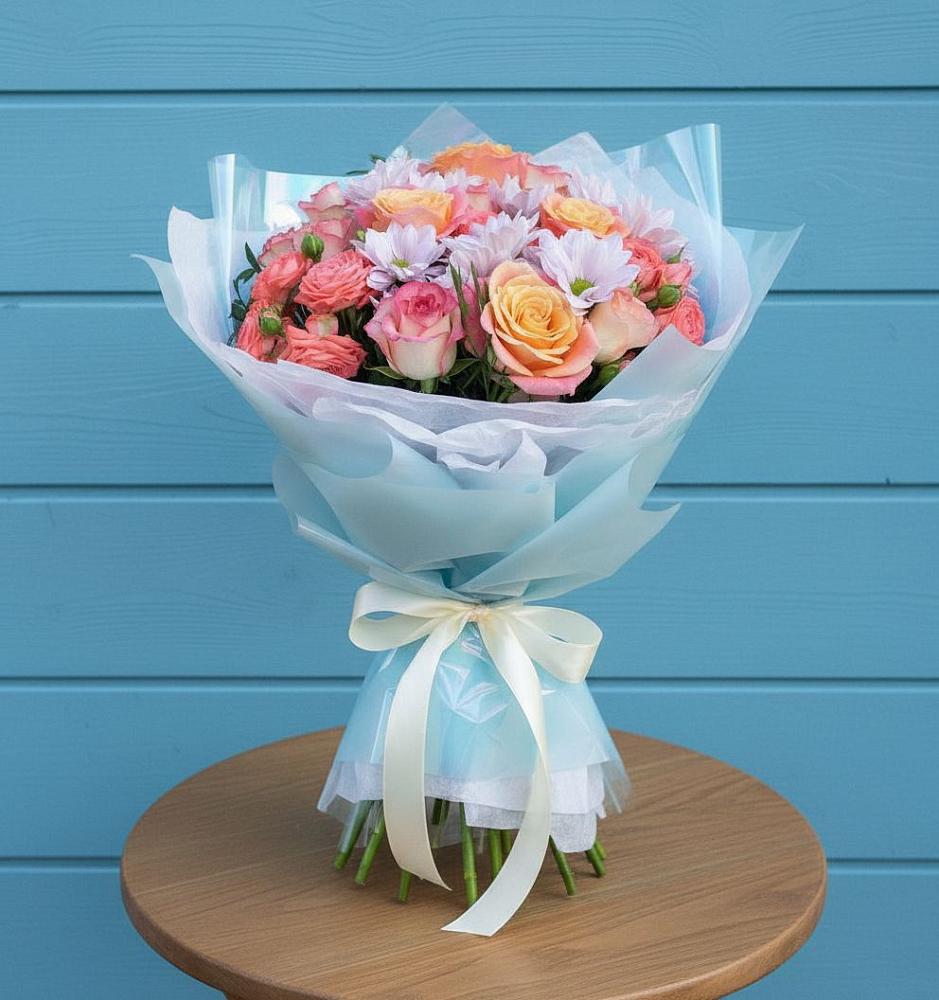 Букет цветов из: Хризантемы и Розы в Судиславле