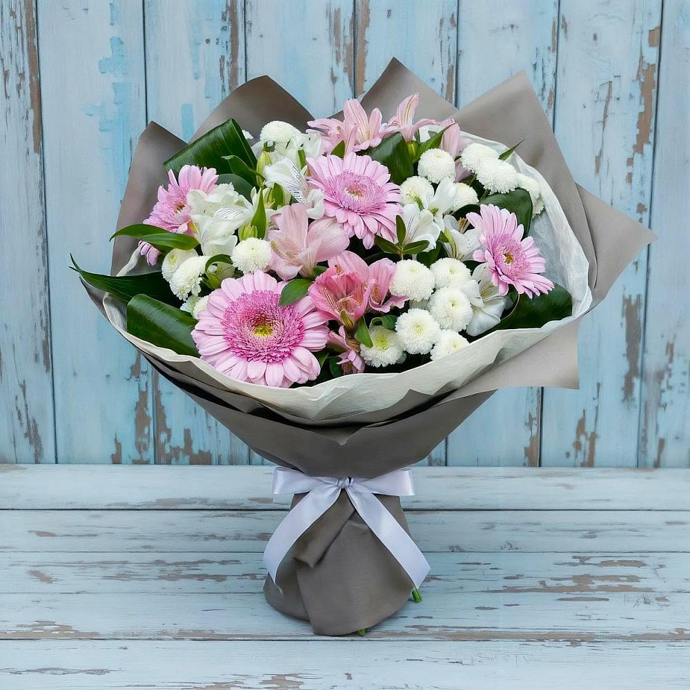 Букет цветов из: Герберы, Альстромерии и Хризантемы в Судиславле