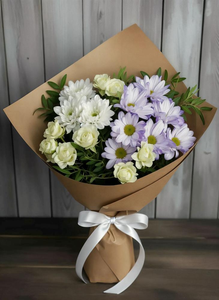 Букет цветов из: Хризантемы и Розы в Судиславле